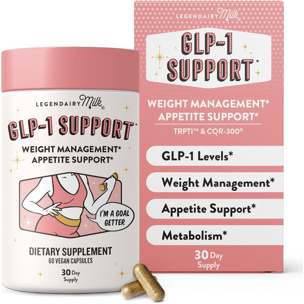 GLP-1 plus Supplement for Weight Management Appetite Control for Women W Trpti OEA, CQR-300 & Chromium, Supports Natural Fullness Signals & Hunger, Metabolism Support Supplement Legendairy Milk 1-Pack