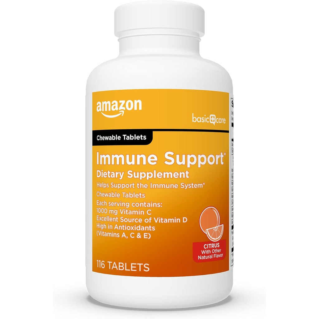 Amazon Basic Care - Chewable Tablets, Immune Support Citrus Chew Tablets, 116 Count