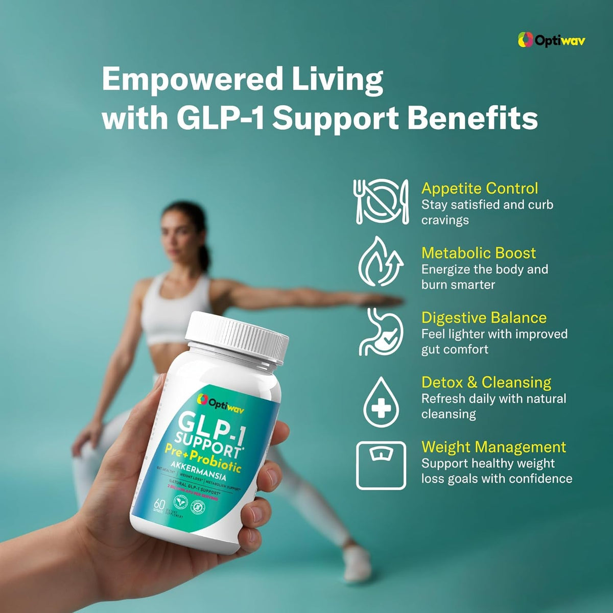 GLP-1 Support Weight Loss Pre + Probiotic Akkermansia Supplement - Women Men Natural Appetite Suppressant & Metabolism Booster - Daily Support to Activate Hunger Control Curb Cravings Gut & Fat Burn