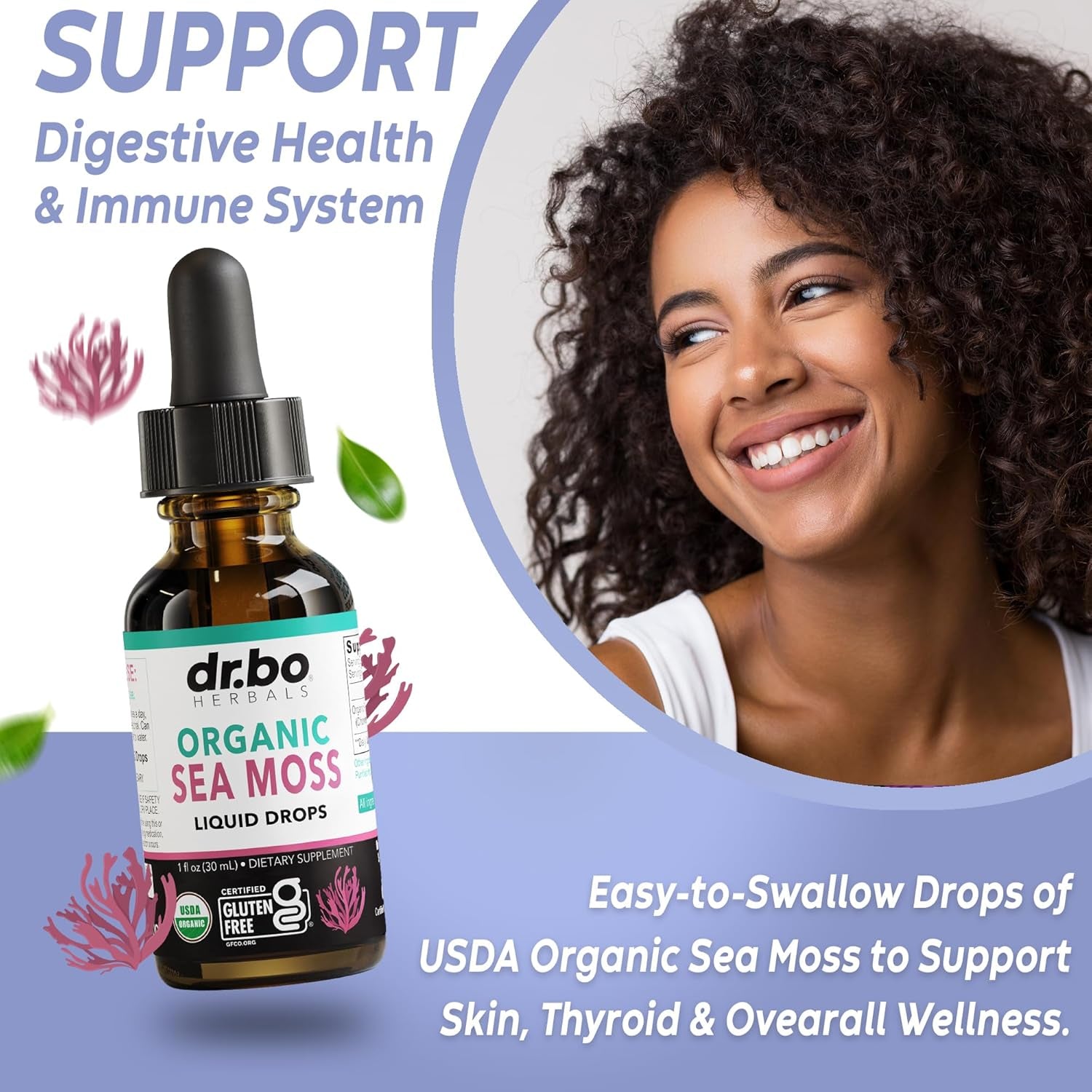 Irish Sea Moss Liquid Drops - Pure Organic Seamoss Liquid Drops for Immune, Skin & Gut Health Support - Vegan Seamoss Oil Gel Tincture, Chondrus Crispus Organic Sea Moss Gel Oil for Adults & Kids 1 Oz