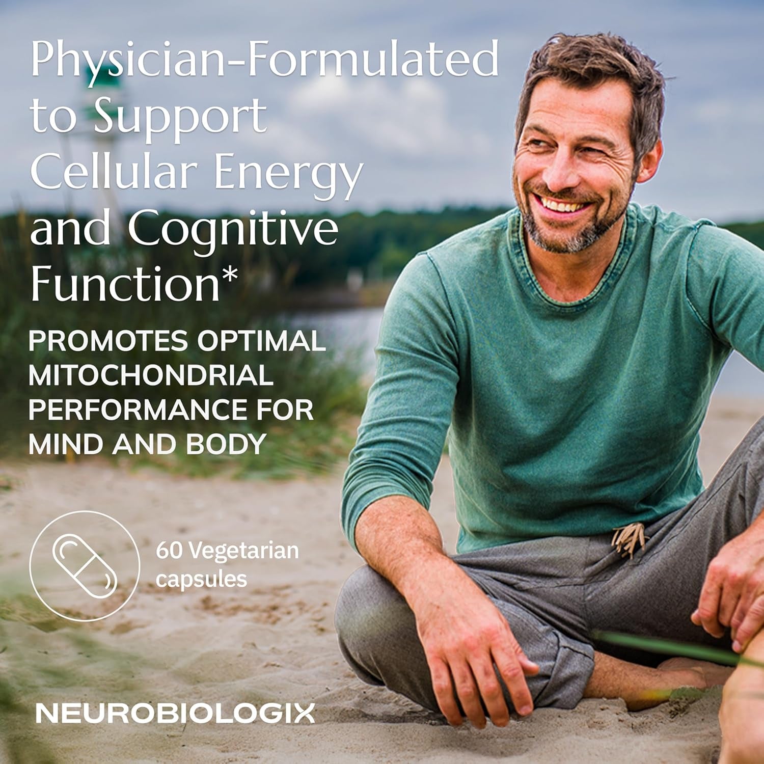 Neurobiologix Mito Cell PQQ Energy & Focus Supplement with Coq10, Vitamin C, NADH, Acetyl L Carnitine & Antioxidants for Cellular Health & Mitochondrial Support, Promotes Overall Wellness, 90 Capsules