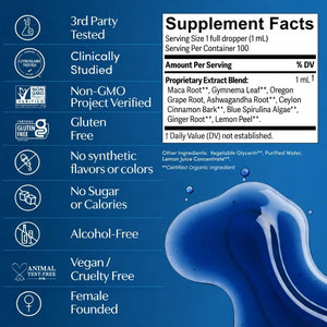 Apothékary Blue Burn Herbal Supplement Liquid Drops, Metabolism and Weight Management Support, Clinically-Tested, Made in the USA, 3.4 Fl Oz, 100 Servings