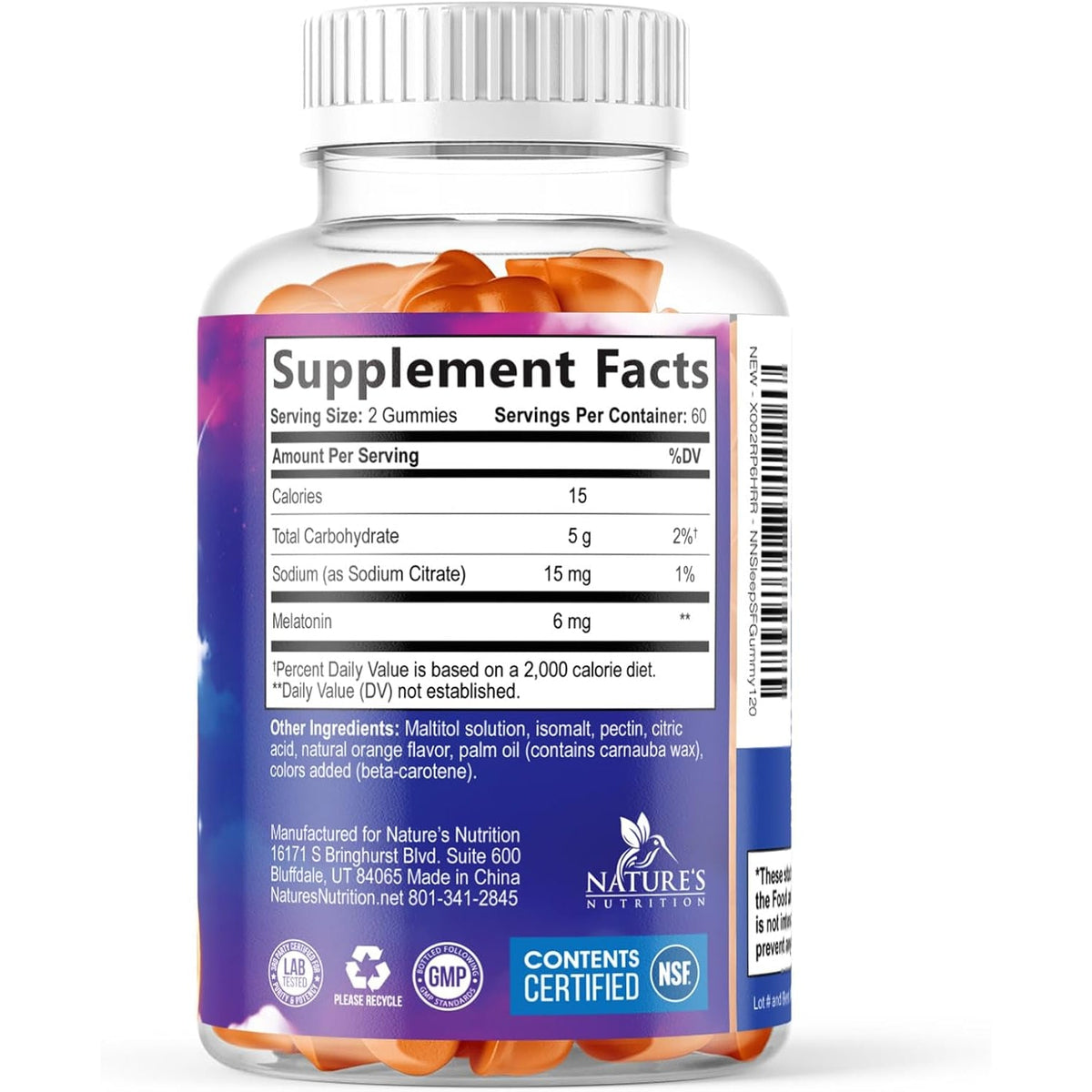 Melatonin Sleep Gummies - Melatonin 6Mg per Serving - Sugar-Free Melatonin Gummy for Adults - Extra Strength Sleeping Gummy Supplement - Supports Restful Sleep - Tasty Orange Flavor - 120 Gummies