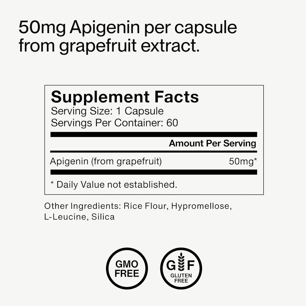 Momentous Apigenin Supplement - 50 Mg per Capsule - NSF Certified for Sport - 60-Count