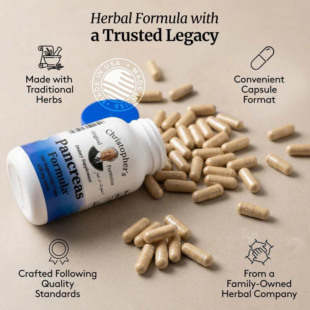 Christopher'S Original Formulas Pancreas Formula - Pancreas Cleanse Detox & Repair - Probiotics for Digestive Health
