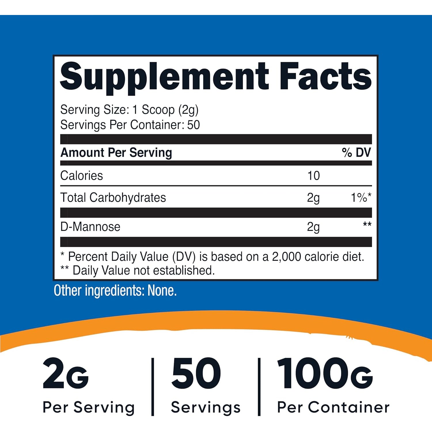 Nutricost D-Mannose Powder 100 Grams (50 Servings) - Non-Gmo and Gluten Free