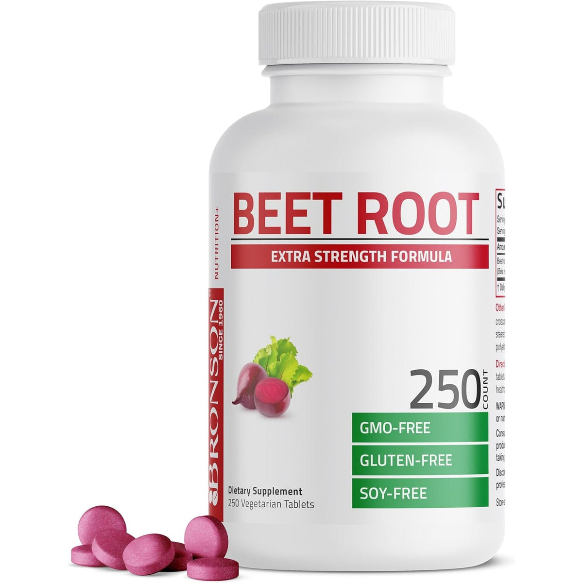 Bronson Beet Root Extra Strength, Non-Gmo, 250 Vegetarian Tablets