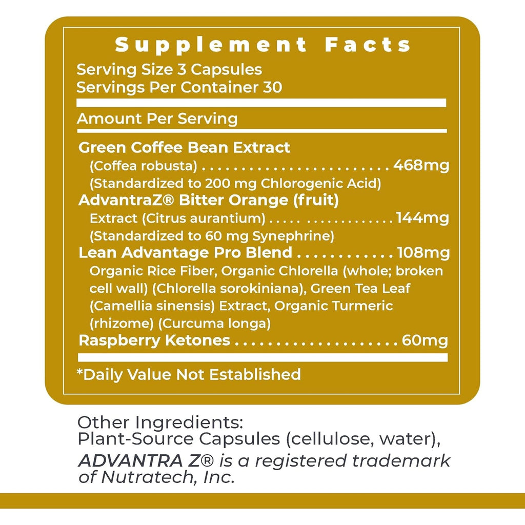Premier Research Labs Lean Advantage: Green Coffee Bean Extract for Weight Loss, Green Coffee Extract, Coffee Pills, Appetite Suppressant for Women & Men, Weight Management Supplement - 90 Capsules