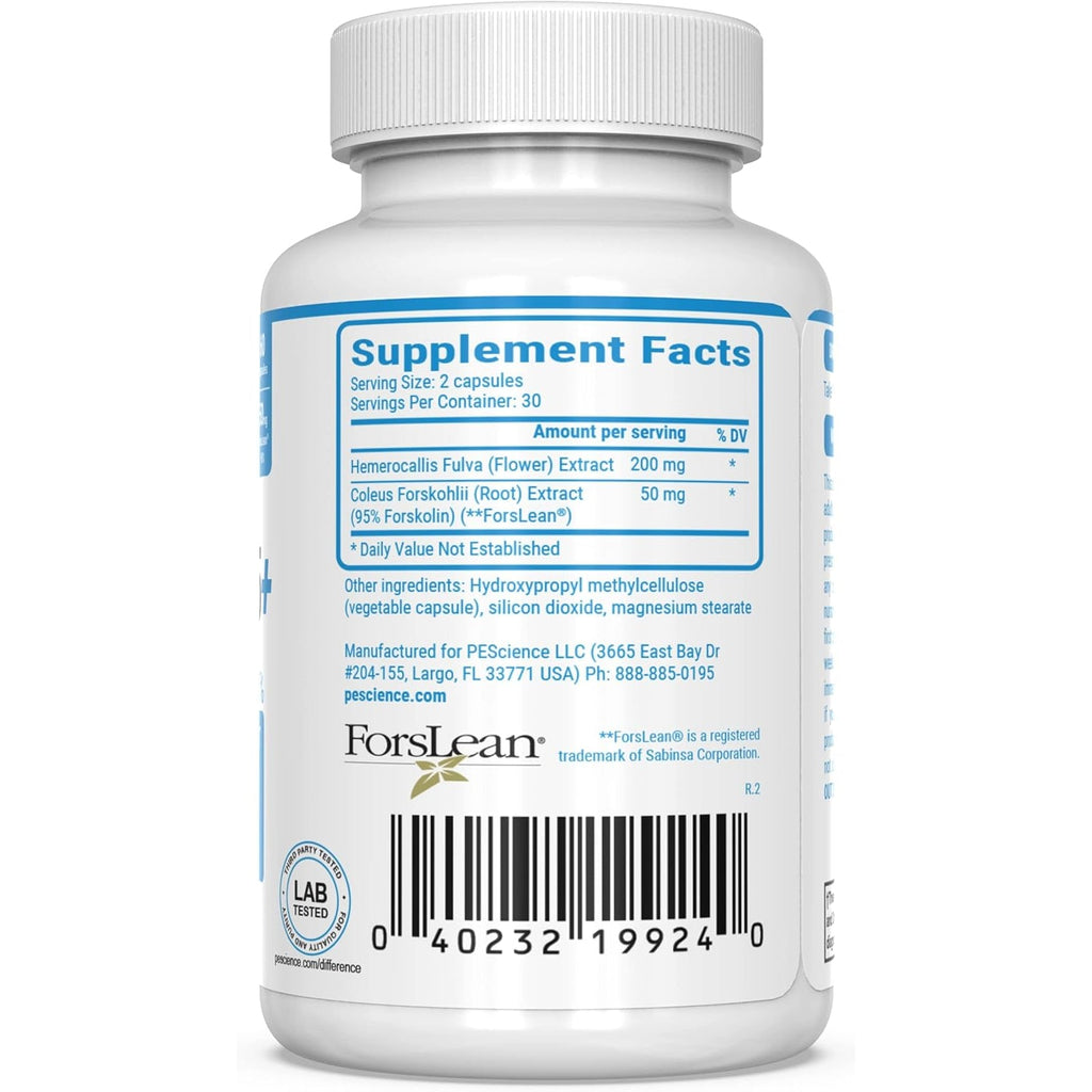 Pescience Forskolin-95+ Capsules, 95% Pure Forskolin from Coleus Forskohlii Extract with Hemerocallis Fulva Extract, Patented Forslean, 50Mg, 60 Count