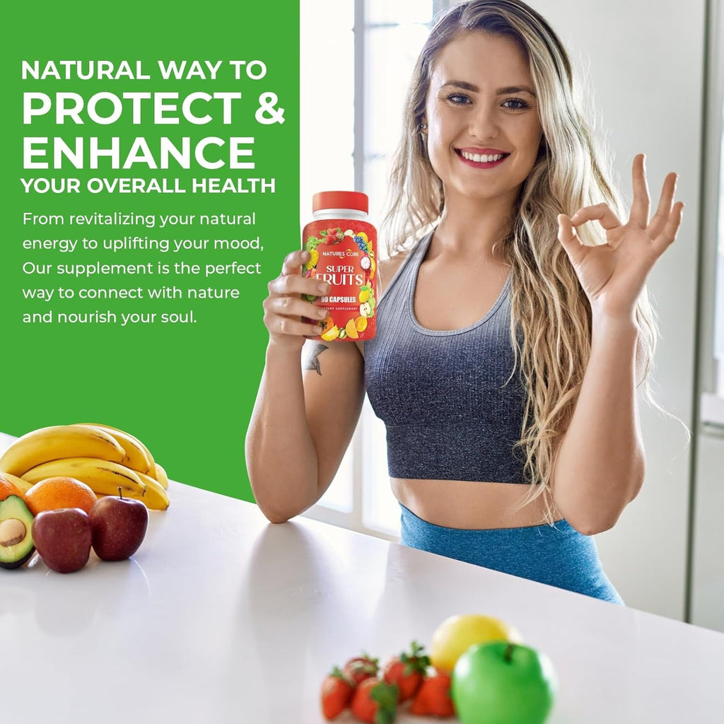 Nature'S Core Fruit and Veggie Supplement - 360 Capsules - 100% Whole Super Fruit and Vegetable Vitamin, Made in USA, Soy Free, Vegan, Capsule Form - 90 Count (Pack of 4)