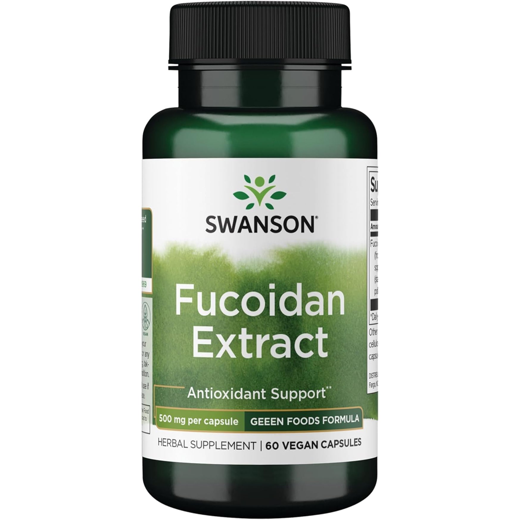 Swanson Maximum Strength Fucoidan Extract Immune Support Supplement for Adults Seeking Natural Immune Defense from Brown Seaweed - 500 Mg (60 Vegan Capsules)