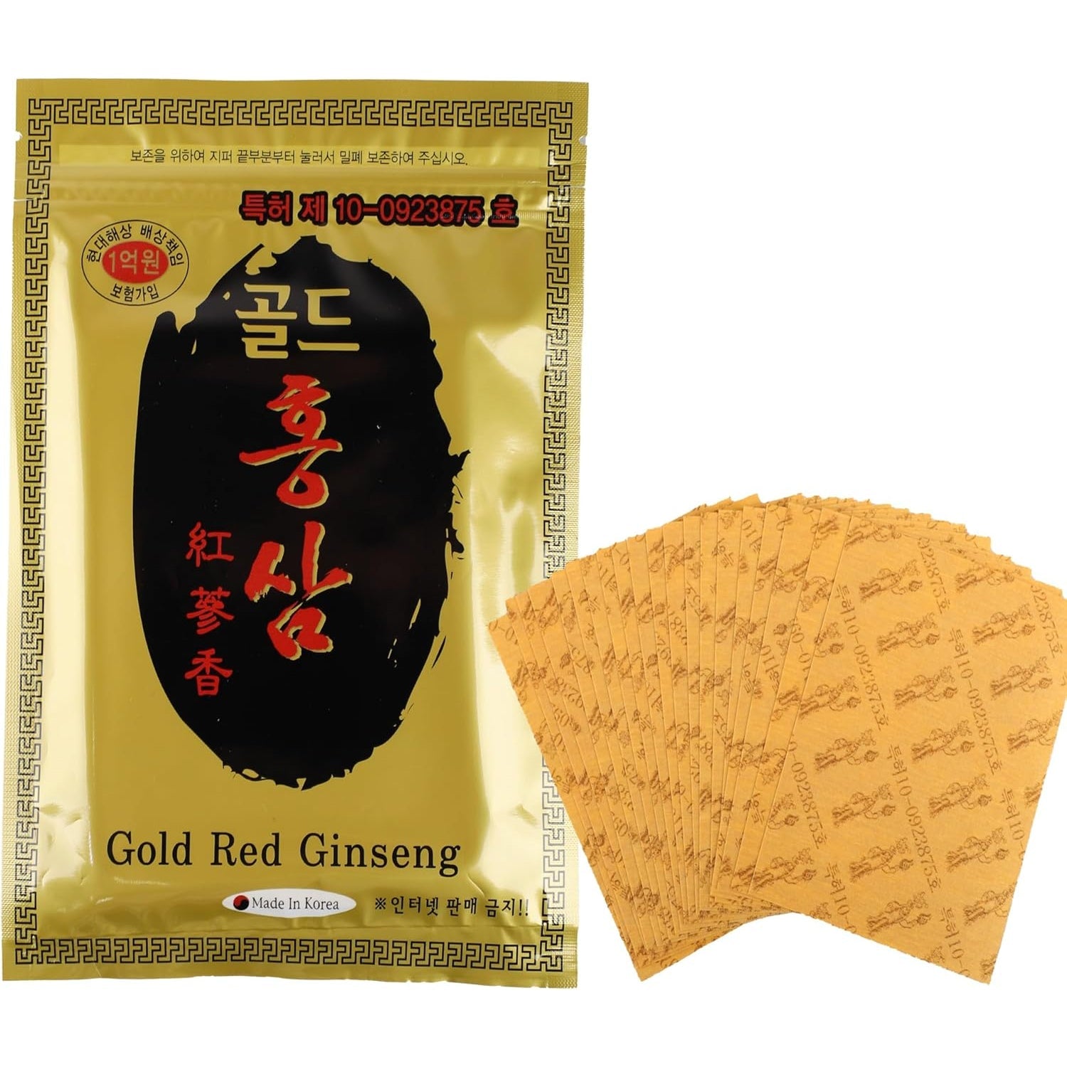 Korean Red Ginseng Warming Patches, 120 Count – Gentle Herbal Comfort for Tired Legs, Back & Shoulders, Thin Discreet Wellness Patch (Gold 120)