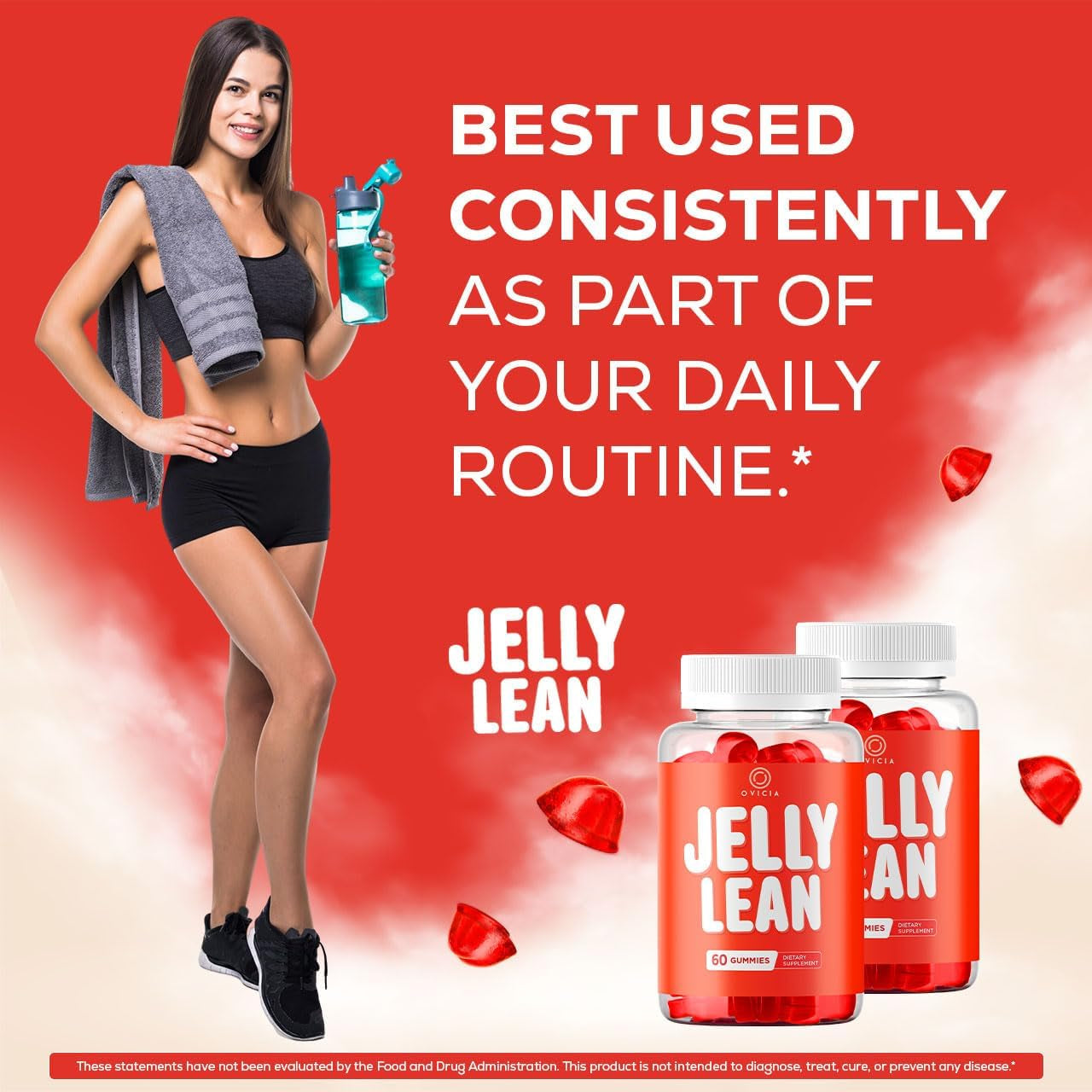 Jelly Lean Gummies - Official Jelly Lean Gummys Advanced Premium Formula Maximum Strength, All Natural Daily Jellylean Vitamins Support for Overall Health & Wellness, 60 Gummies for 1 Month