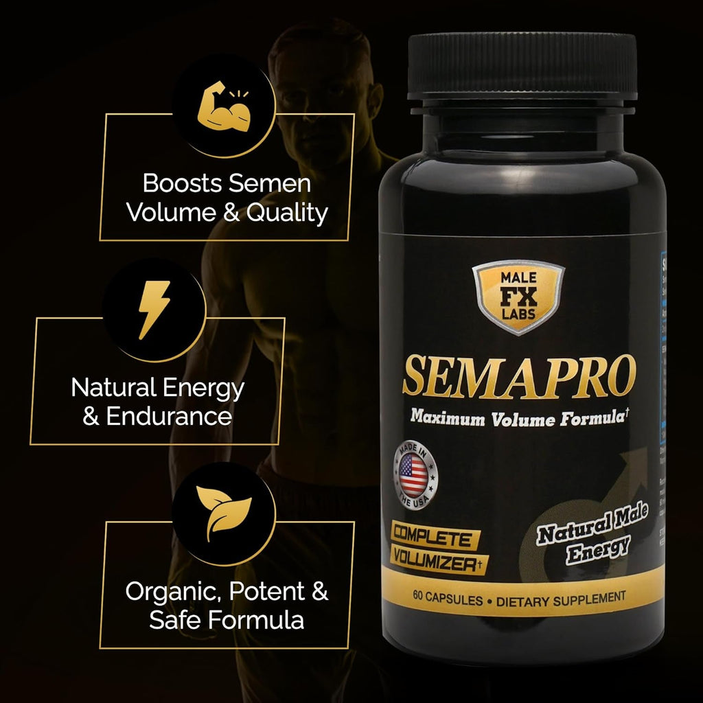 Extreme Semen Volumizer and Male Energy Formula - All Natural Endurance, Stamina & Semen Health - 60 Caps (1 Month Supply)
