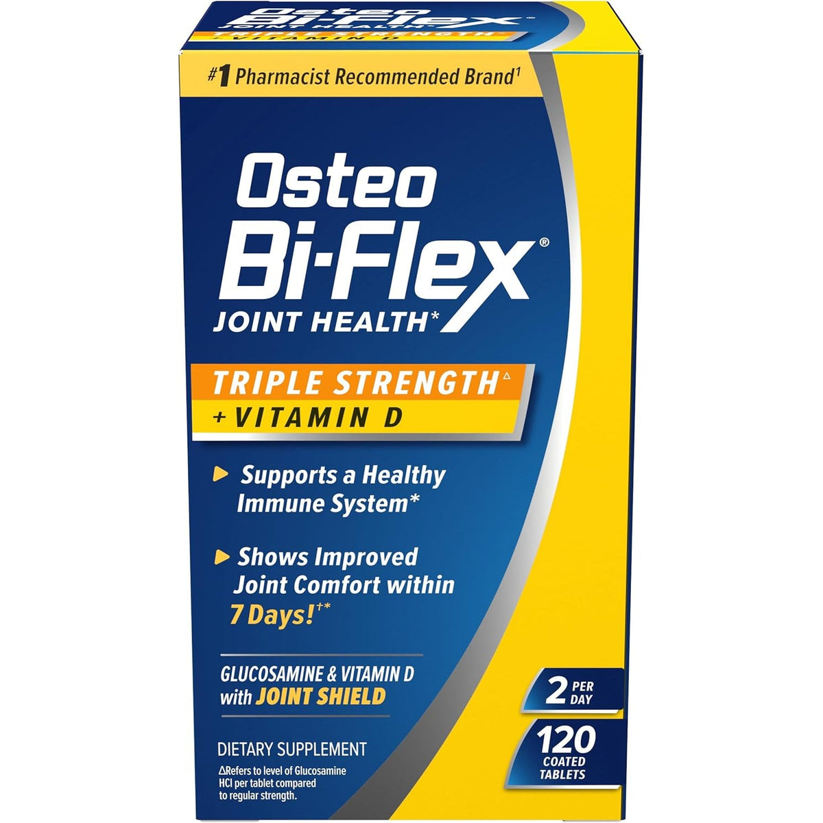 Osteo Bi-Flex Triple Strength Glucosamine Chondroitin Supplement with Vitamin D, Improve Joint Function, Support Bone Health, 120 Coated Tablets