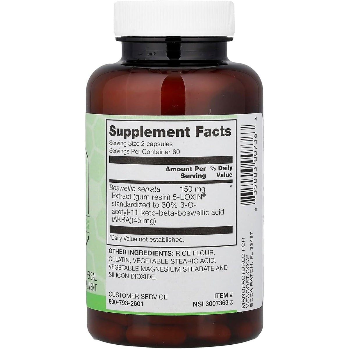 Vitacost Synergy®, 5-Loxin®, Boswellia Serrata Extract, 120 Capsules (75 Mg per Capsule)