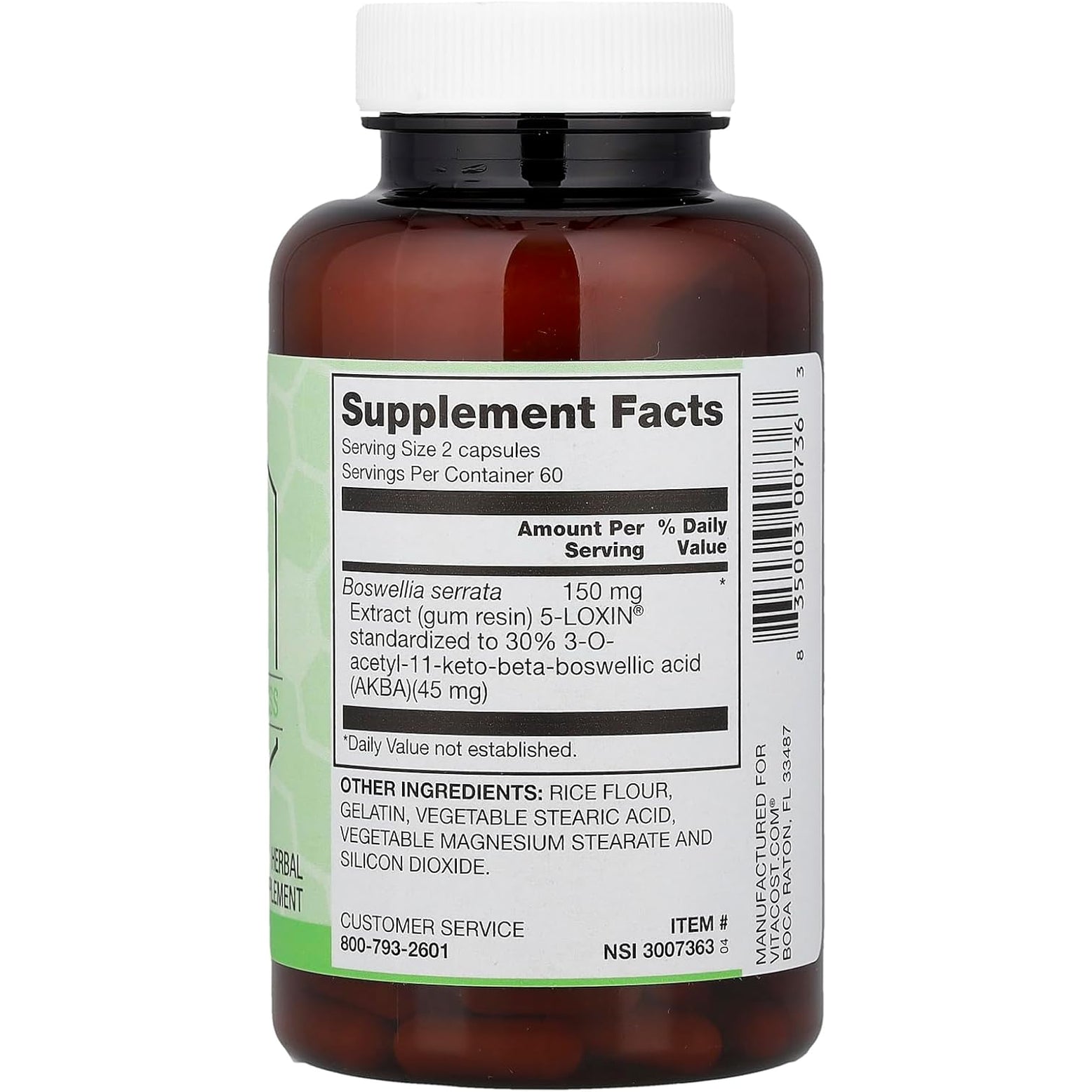 Vitacost Synergy®, 5-Loxin®, Boswellia Serrata Extract, 120 Capsules (75 Mg per Capsule)