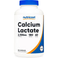 Nutricost Calcium Lactate 2,100Mg; 180 Capsules - Vegan, Non-Gmo and Gluten Free, 60 Servings