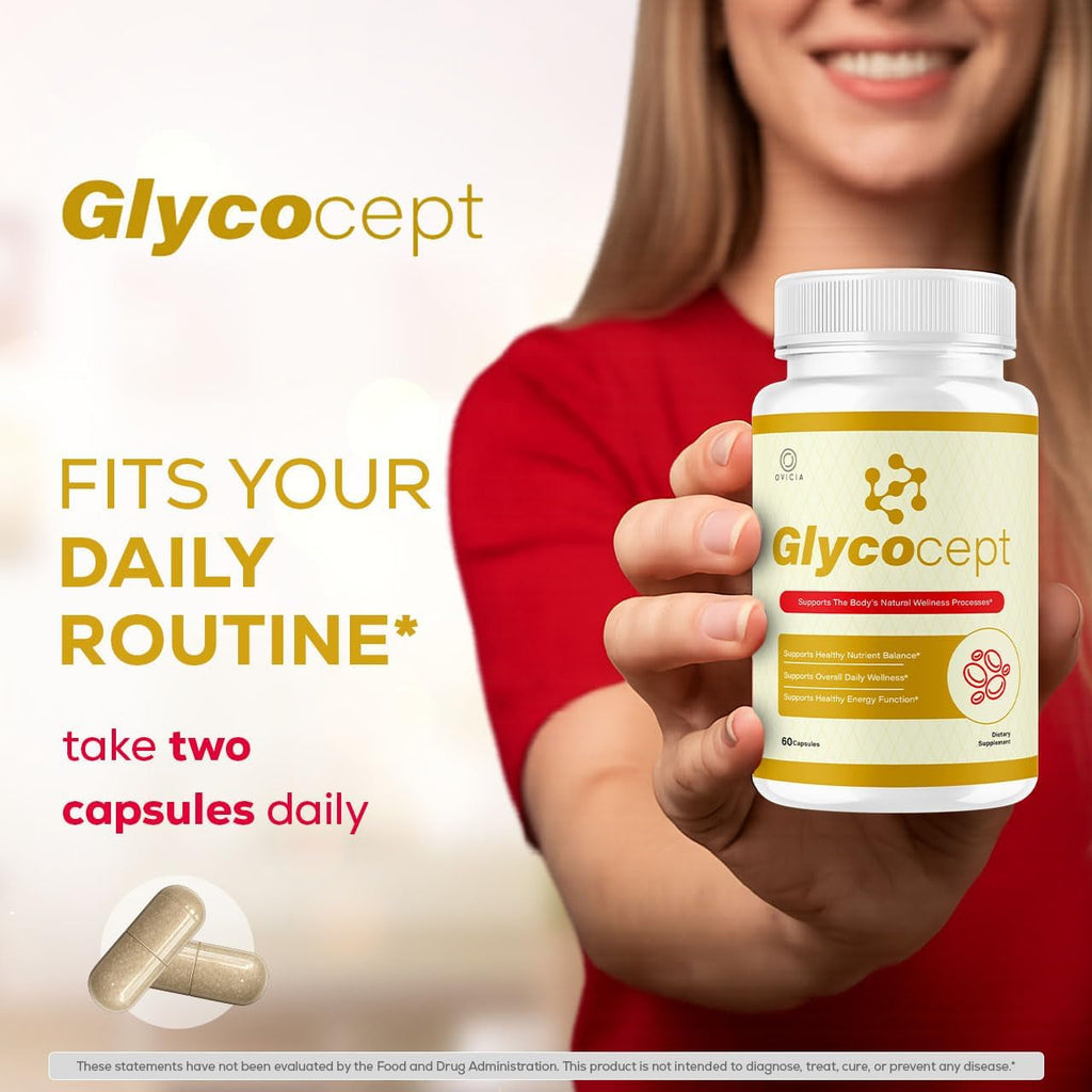 Glycocept - Glycocept Advanced Formula Support Capsules All Natural Premium Ingredients Maximum Strength, Daily Pills Support Vitamins for Health and Wellness, 60 Capsules for 1 Month
