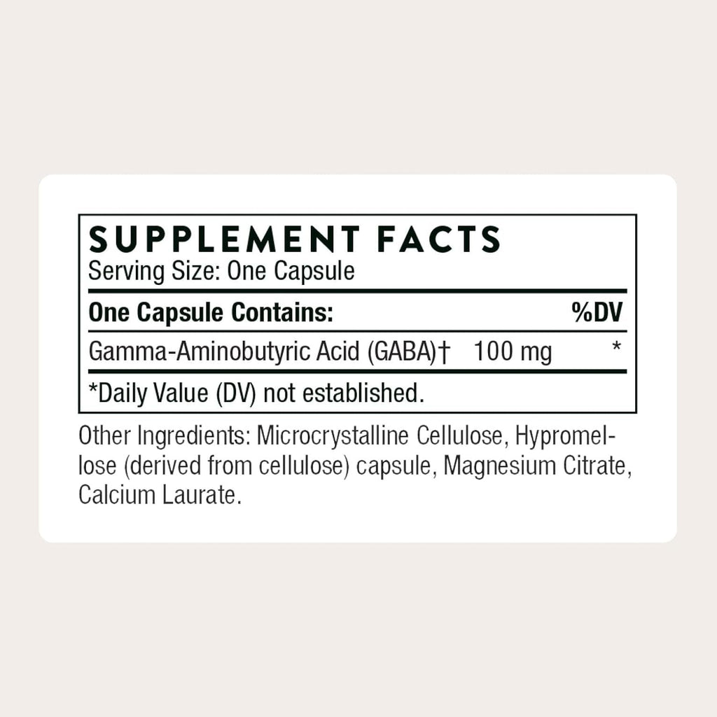 THORNE - Pharmagaba-100 - GABA Supplement - 100 Mg Natural Source Gamma-Aminobutyric Acid - Support a Calm State of Mind and Restful Sleep* - 60 Capsules