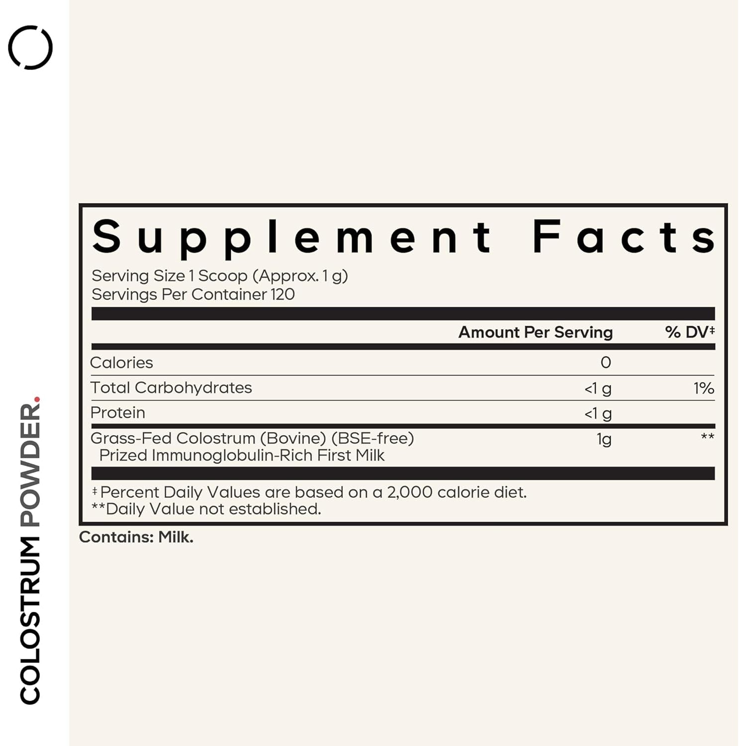 Codeage Bovine Colostrum Powder Supplement 4-Month Supply, 1000Mg per Serving, Grass-Fed Ethically Sourced, Immunoglobulin-Rich Prized First Milk, Cold-Chain Pasteurized, Agglomerated, Non-Gmo, 4.3 OZ