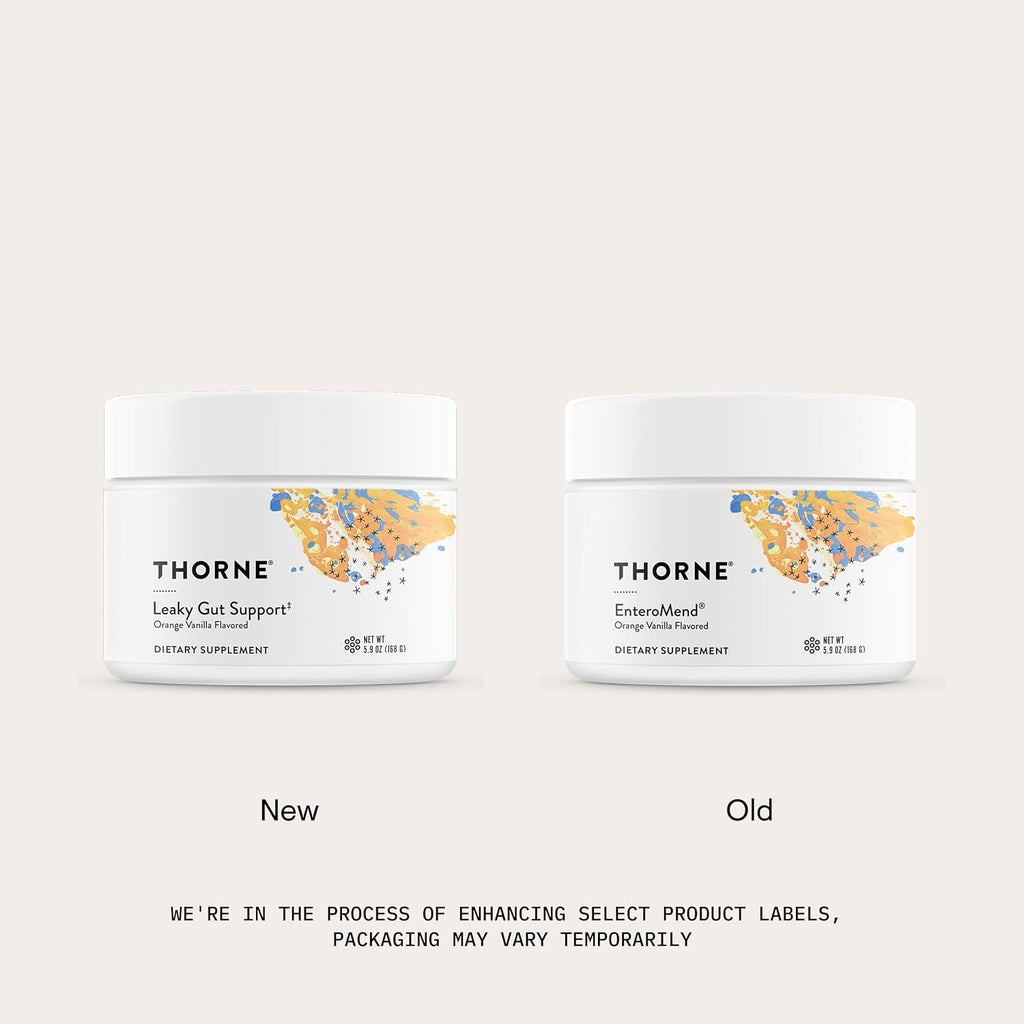 THORNE - Leaky Gut Support (Formerly Enteromend) - Gut Health Supplement - Supports Optimal Digestive Function & Bowel Regularity* - NSF Certified for Sport - Orange Vanilla Flavor - 30 Servings