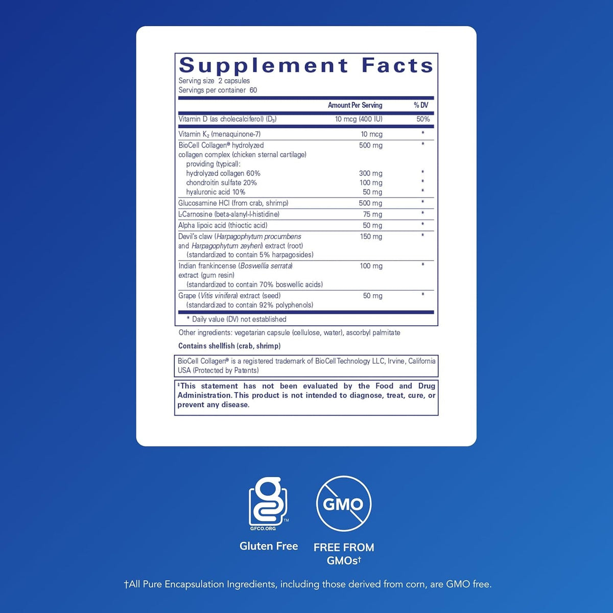 Pure Encapsulations Disc-Flex - Bone & Musculoskeletal Health Dietary Supplement - Supports Spinal Disc Strength & Flexibility* - Vegetarian & Gluten Free - 120 Capsules