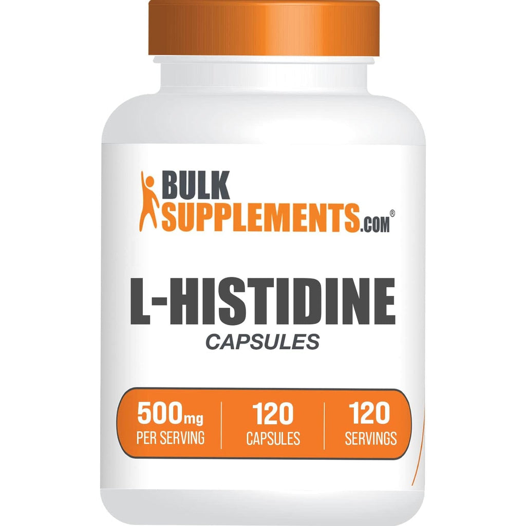 Bulksupplements.Com L-Histidine Capsules - as L-Histidine Base, Histidine Supplement - Essential Amino Acid & Gluten Free, 1 Capsule per Serving, 120 Capsules (Pack of 1)