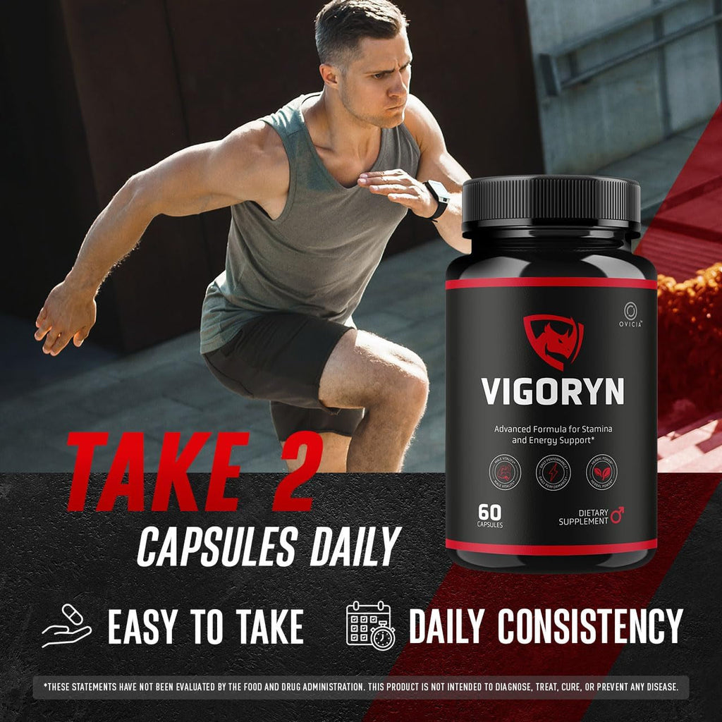 Vigoryn Capsules - Official Vigoryn Pills Advanced Premium Formula Support Maximum Strength, All Natural Ingredients Vitamins for Overall Health & Wellness Reviews, 60 Capsules for 1 Month