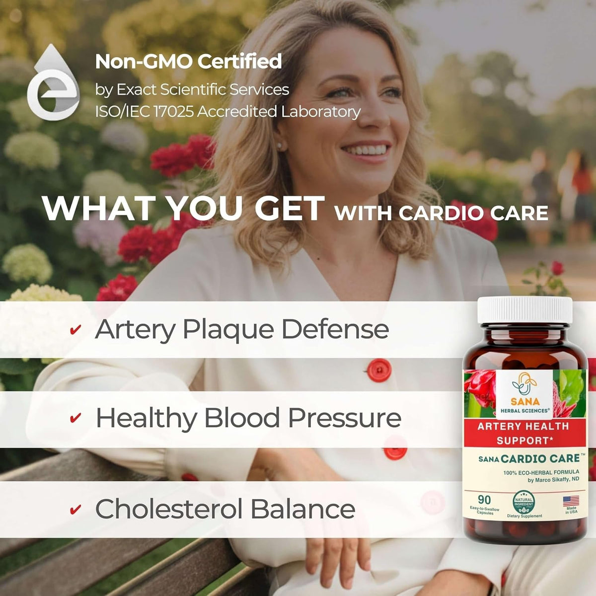 Artery Plaque Removal Formula | 4-Element All-Natural Supplement to Support Blood Pressure, Healthy Cholesterol, and Heart Rhythm | 90 Easy-To-Swallow Capsules | by Sana Herbal