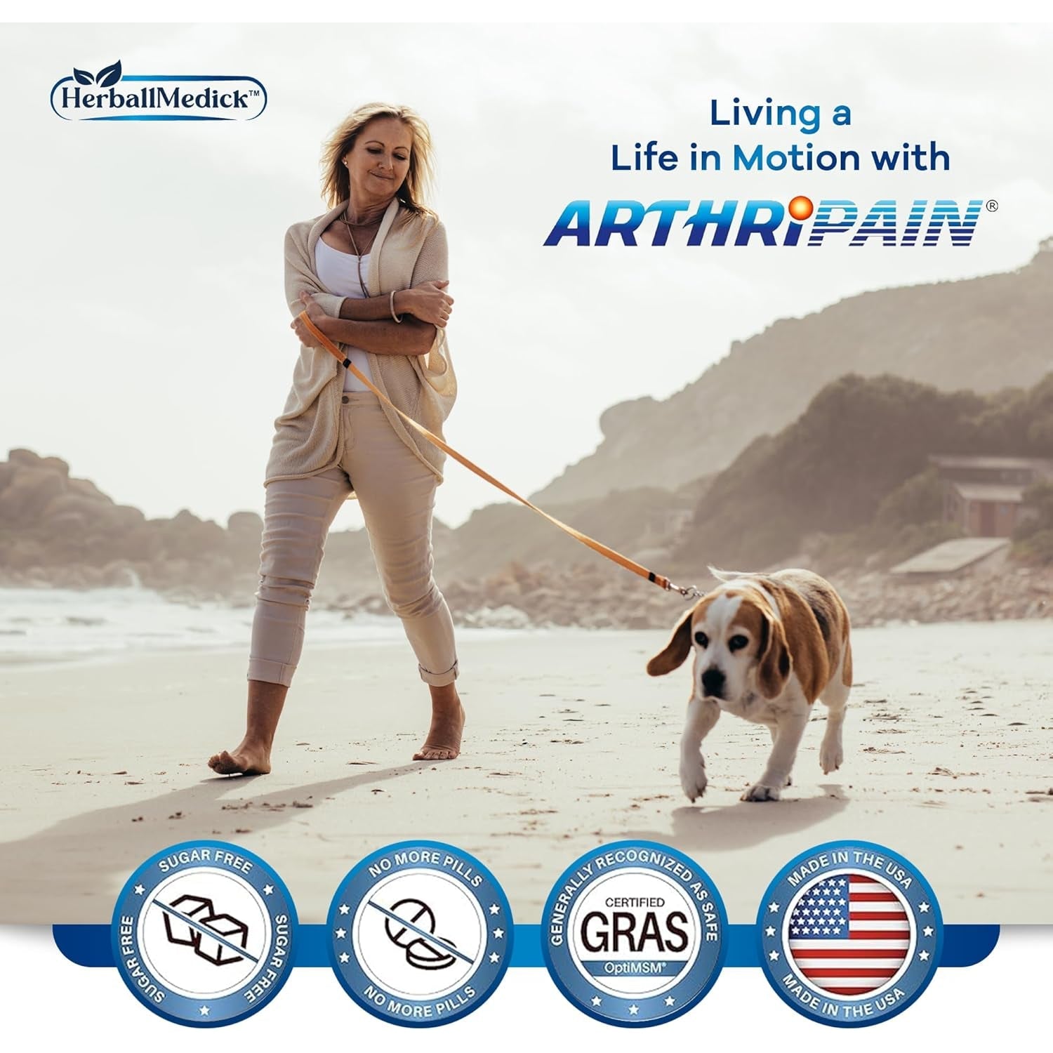 Arthripain – Joint Support Cartilage Repair Supplement – Clinically Tested Joint Juice - Ligament Relief Support – Glucosamine Chondroitin MSM – Swollen Knee Treatment –Sugar-Free – Made in US - 15Ct