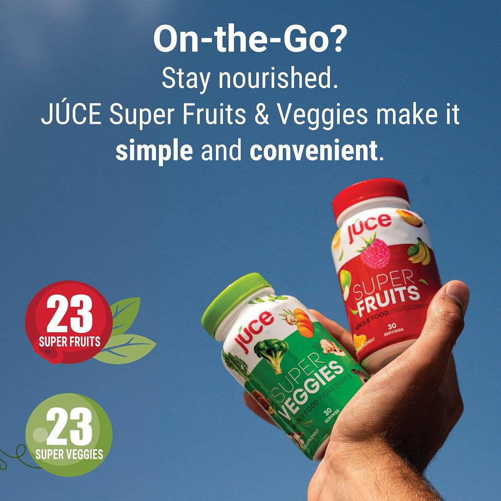 Juce Original Formula - Organic Super Fruit & Veggies Supplement - Gluten/Gelatin Free, Soy Free & Vegan- Reds & Greens Superfood Capsules- 23 Fruits & 23 Vegetables (180 Count)- by Terra Kai Organics