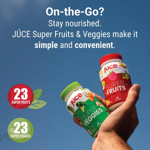 Juce Original Formula - Organic Super Fruit & Veggies Supplement - Gluten/Gelatin Free, Soy Free & Vegan- Reds & Greens Superfood Capsules- 23 Fruits & 23 Vegetables (180 Count)- by Terra Kai Organics