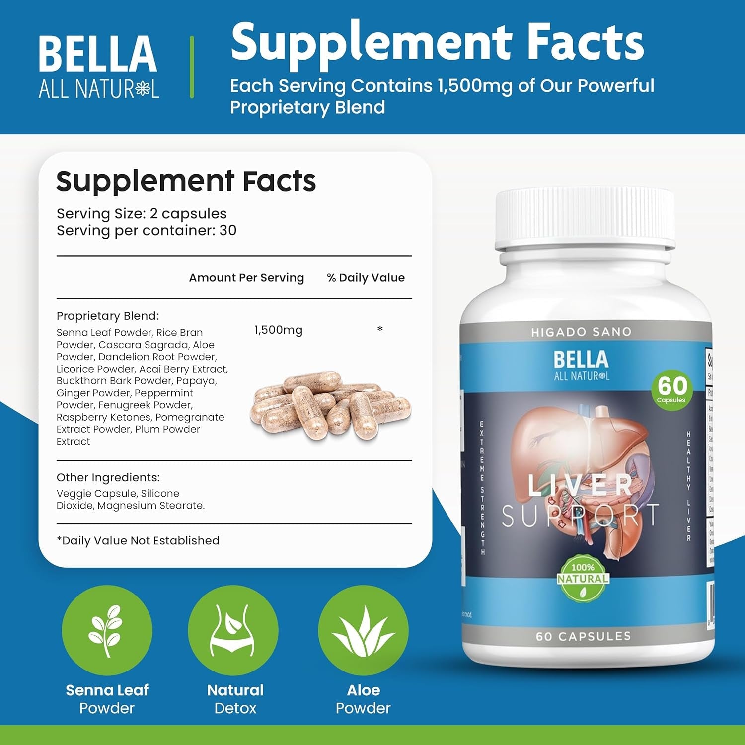 Bella All Natural Liver Support Capsules