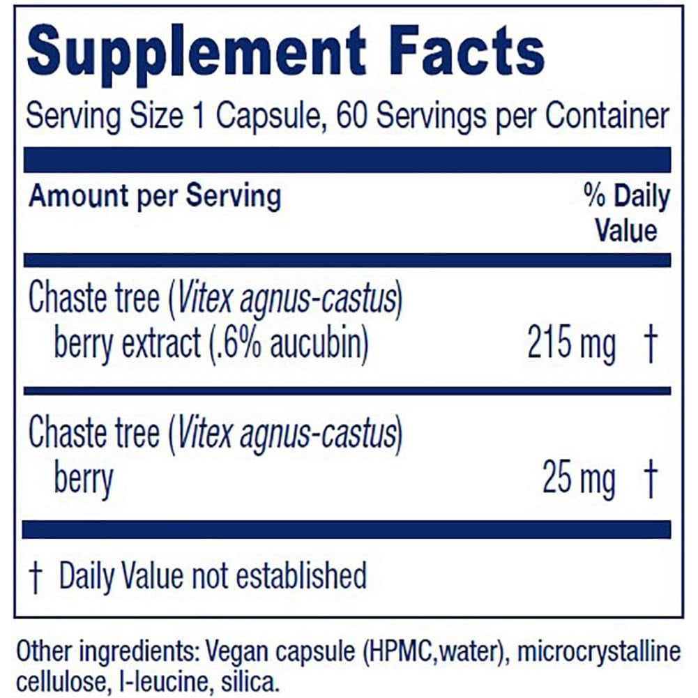 Vitanica, Chaste Tree Berry, Vitex Extract Plus, Vegan, 60 Capsules