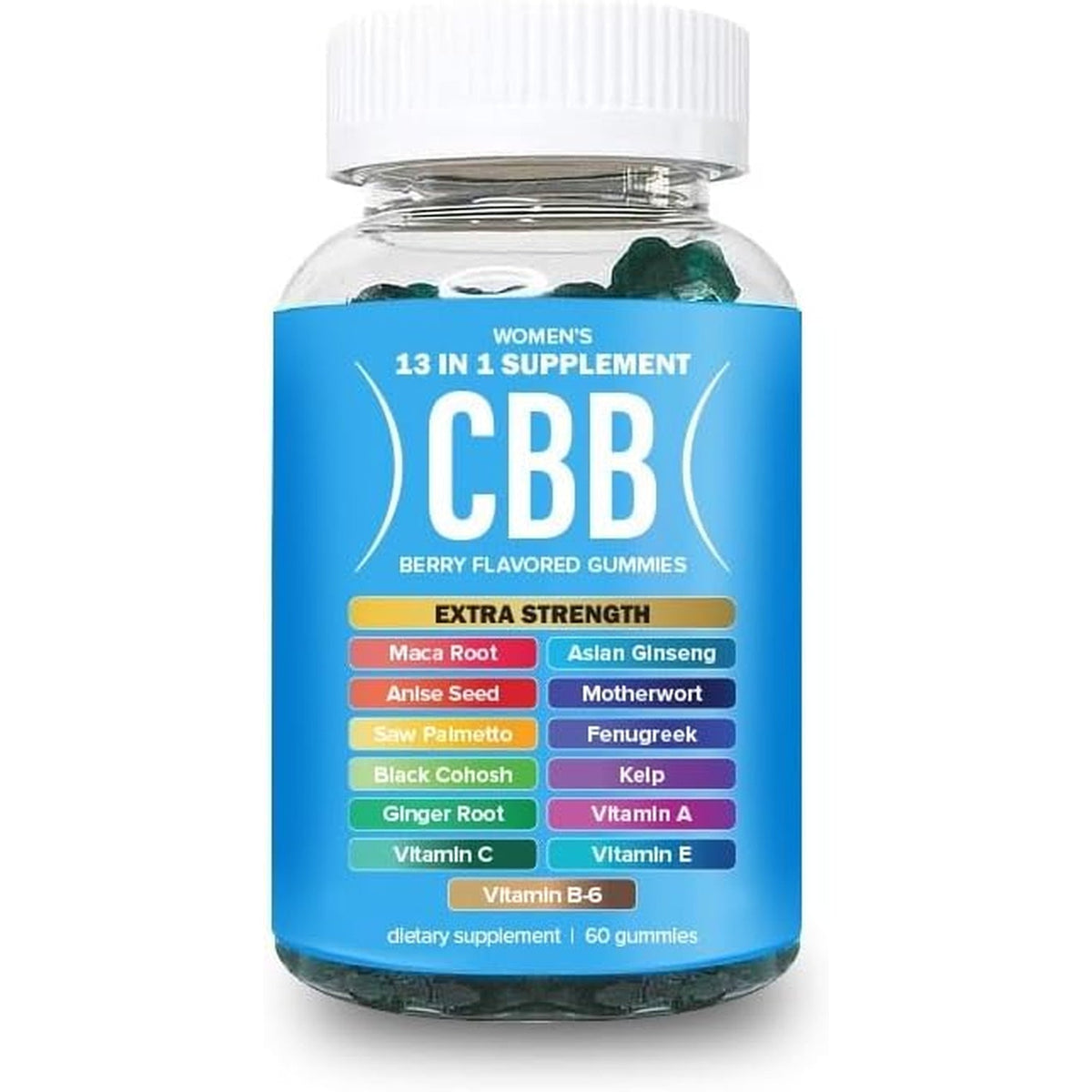 Curvy Body Bears CBB 13 in 1 Women’S Multivitamin Gummies | Herbal & Vitamin Gummy Supplement for Daily Wellness | Berry Flavor | 60 Gummies