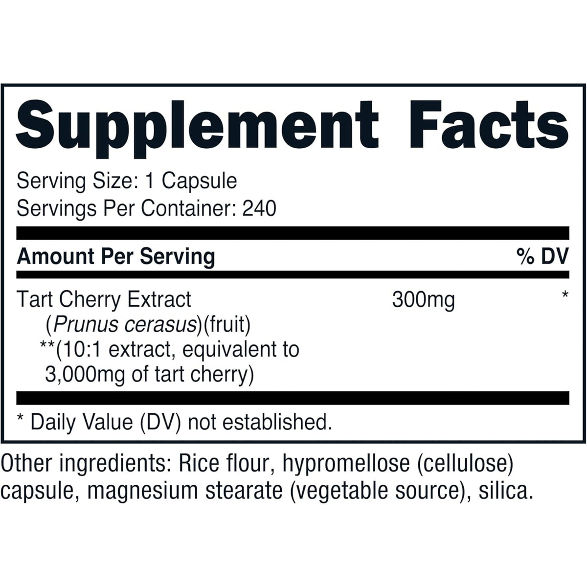 Nutricost Tart Cherry Extract 240 Vegetarian Capsules for 240 Servings per Bottle - Gluten Free, Non-Gmo
