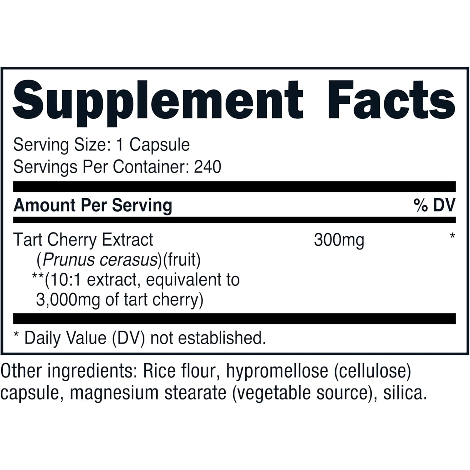 Nutricost Tart Cherry Extract 240 Vegetarian Capsules for 240 Servings per Bottle - Gluten Free, Non-Gmo