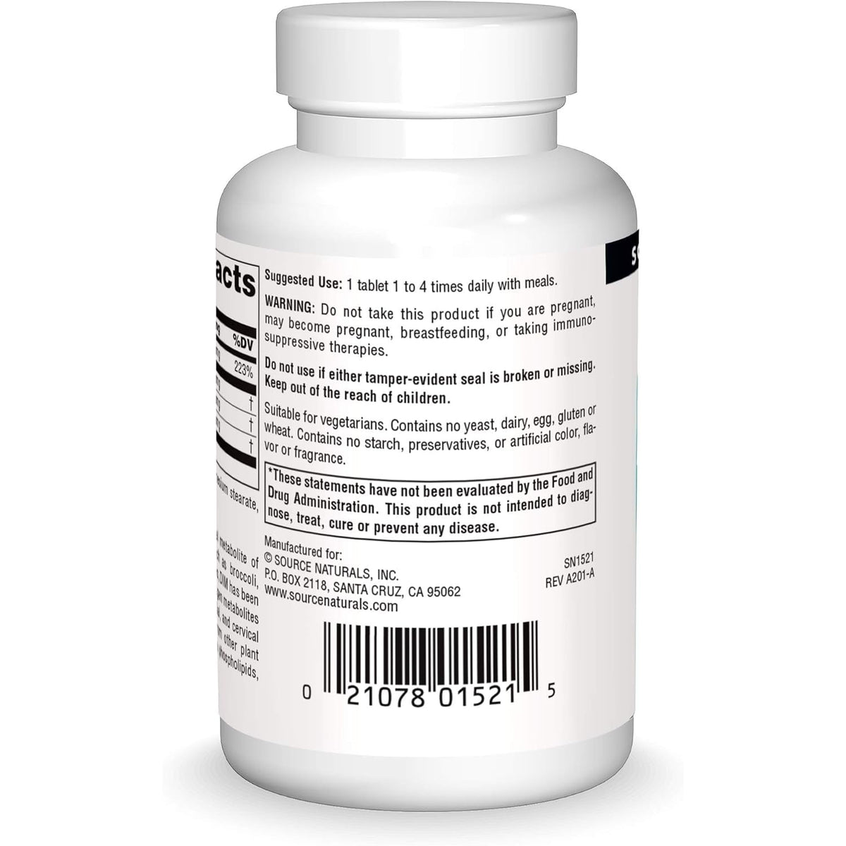Source Naturals DIM, Diindolylmethane 100Mg with Bioperine, Vitamin E & More - 60 Tablets