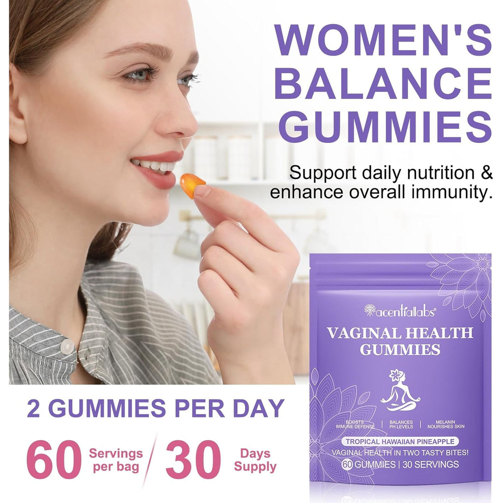 Vaginal Probiotics for Women, Vital Source Feminine Gummies, Ph Balance for Women, Premium Feminine Balance Gummies, Promotion of Womens Health - 60Gummies