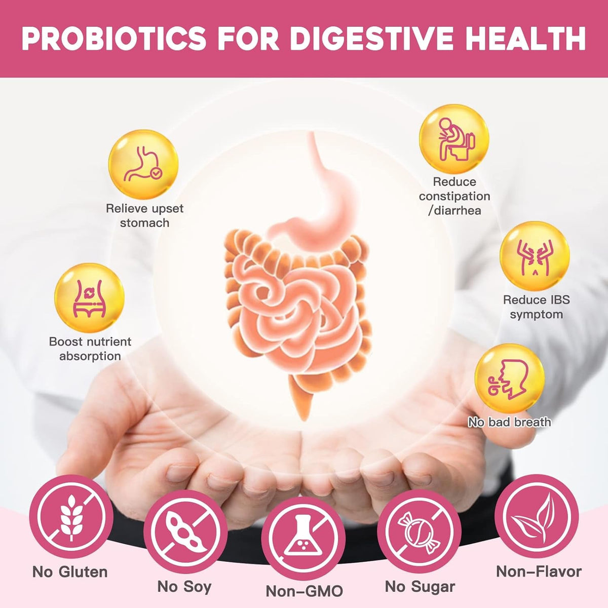 NATURE TARGET Probiotics for Women Probiotic Powder - 50 Billion Cfus, 13 Strains Supports for Digestive Vaginal Health, Bloating Relief, 30 Stick Packs