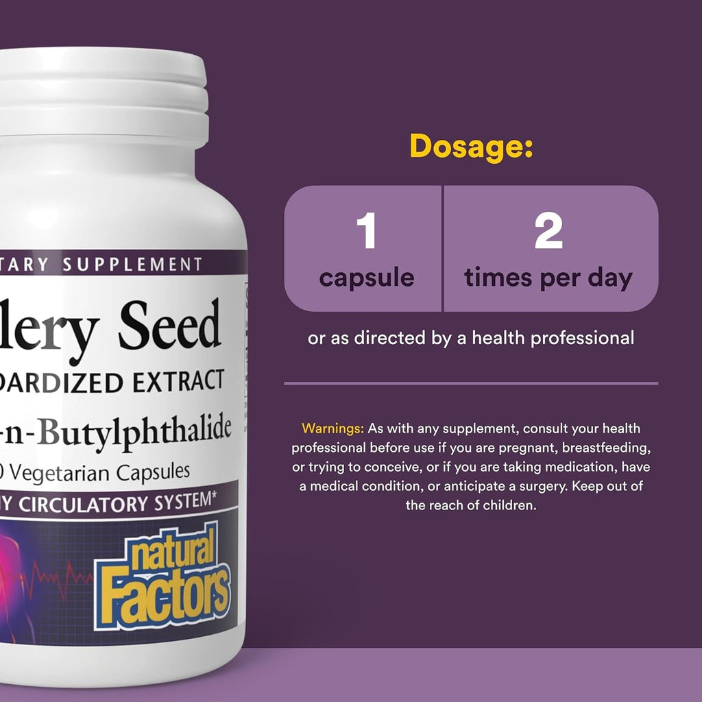 Natural Factors, Celery Seed, Concentrated Celery Extract for Healthy Circulation & Heart Support