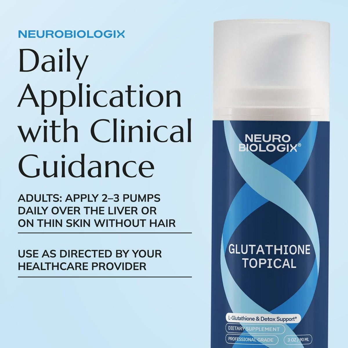 Neurobiologix Glutathione Topical Cream, Transdermal L-Glutathione with Vitamin E, B12, B3 & Folate, L-Carnosine, Essential Oils & Antioxidants, Immune & Cellular Wellness Support, 1.7 Oz Pump Bottle