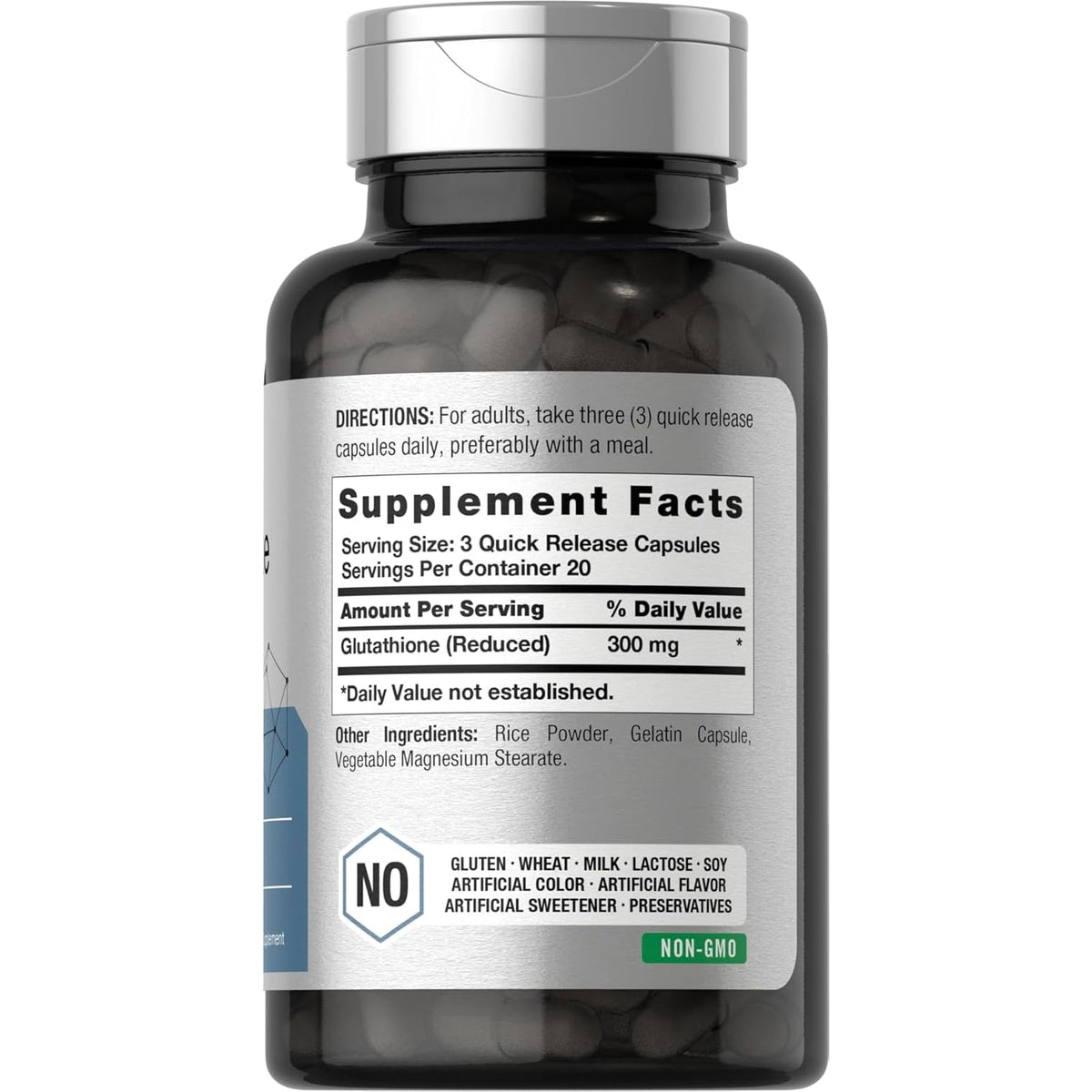 Horbäach Glutathione 300Mg | 60 Capsules | Reduces Form | Non-Gmo & Gluten Free Supplement