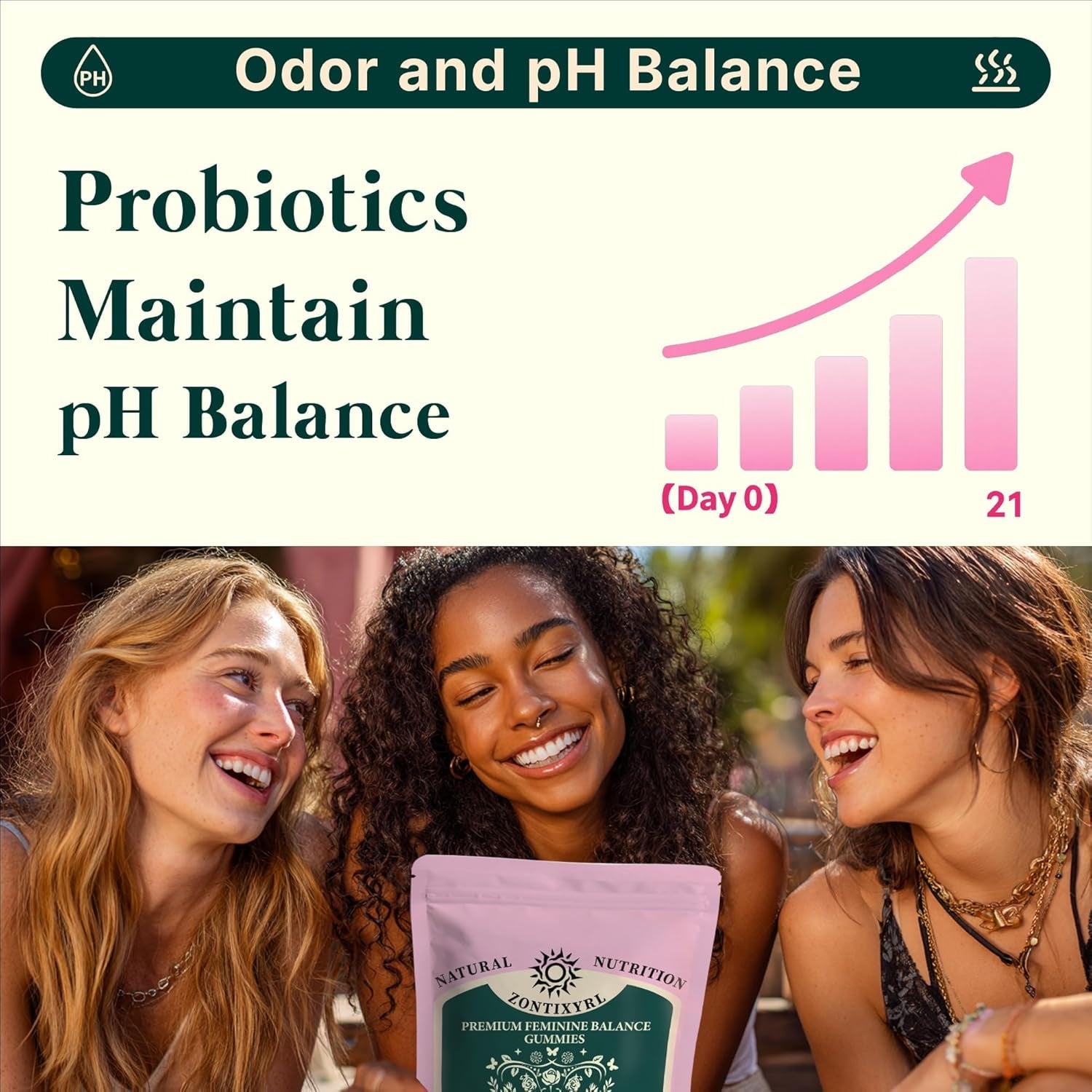 Premium Feminine Balance Gummies Women - Pineapple Gummies for Women Ph Probiotic and Immune Support Vegan Gluten Free 60 Gummies 30 Servings