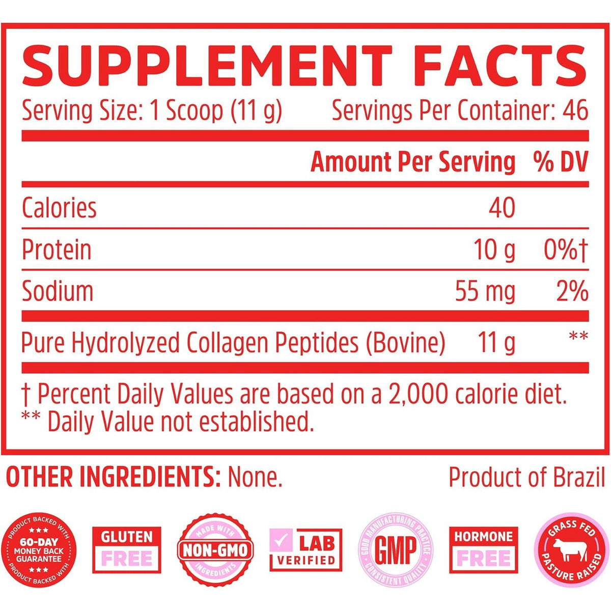 Zhou Collagen Peptides - Pure Hydrolized Collagen Powder for Women & Men, Grass Fed Natural Bovine Collagen for Skin, Hair Growth, Joints & Bones - 18 Oz Jar (46 Servings)