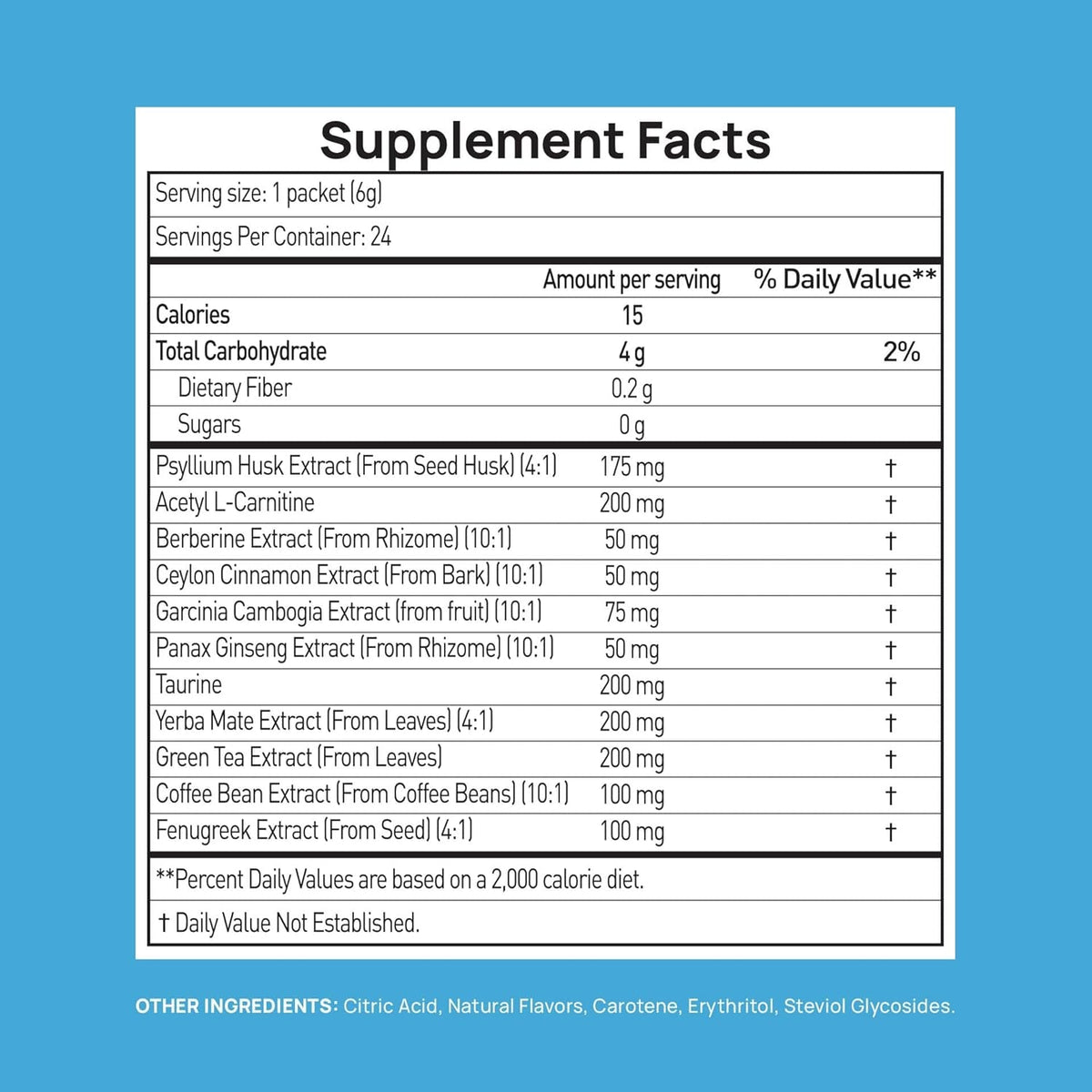 GLP-1 Supplement | Natural GLP-1 Production | GLP 1 Booster Drink Mix to Control Appetite and Cravings | Great Tasting Metabolic Support - Yerba Mate, Garcinia Cambogia, Berberine [Tropical Fruit]