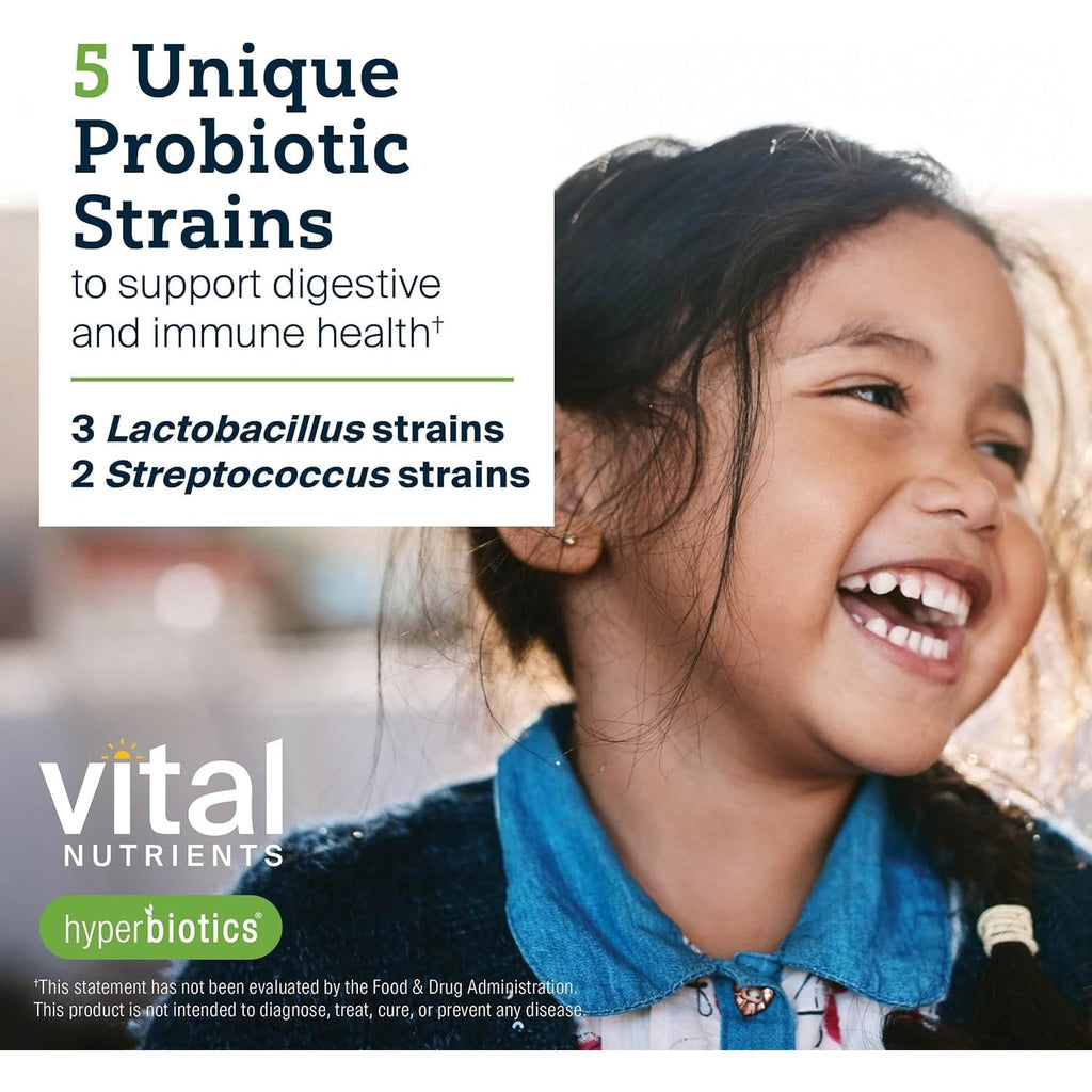 Hyperbiotics Vital Nutrients Pro Kids Probiotic ENT | Toddler Probiotics for Kids Ear, Nose and Throat | Targeted Immune and Digestive Health | Strawberry-Vanilla 45 Sugar-Free Chewable Tablets