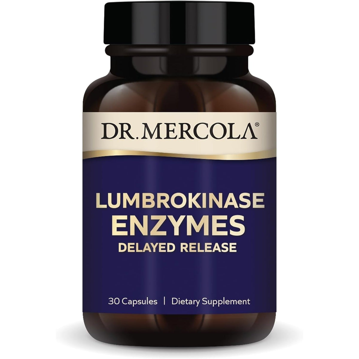 Dr. Mercola Lumbrokinase Enzymes - Delayed Release Formula - Dietary Supplement for Cardiovascular & Energy Support - Non-Gmo, Gluten-Free & Soy-Free - 30 Capsules (30 Servings)