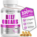Beef Organ Supplement for Women - Grass Fed Beef Liver Organs with Heart, Uterus, Ovaries, Kidney, Bone Marrow, Supports Female Energy and Health, Pasture Raised, No Fillers, 60 Servings, 120 Capsules